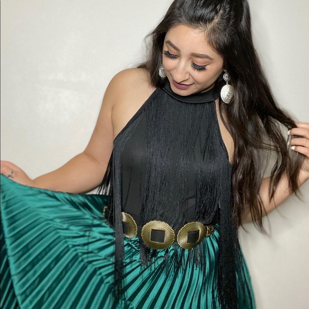Fringe bodysuit